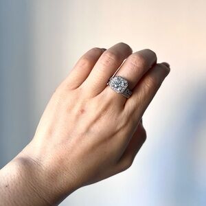 NEW Diamonique Anniversary Diamond Ring 2 Sets